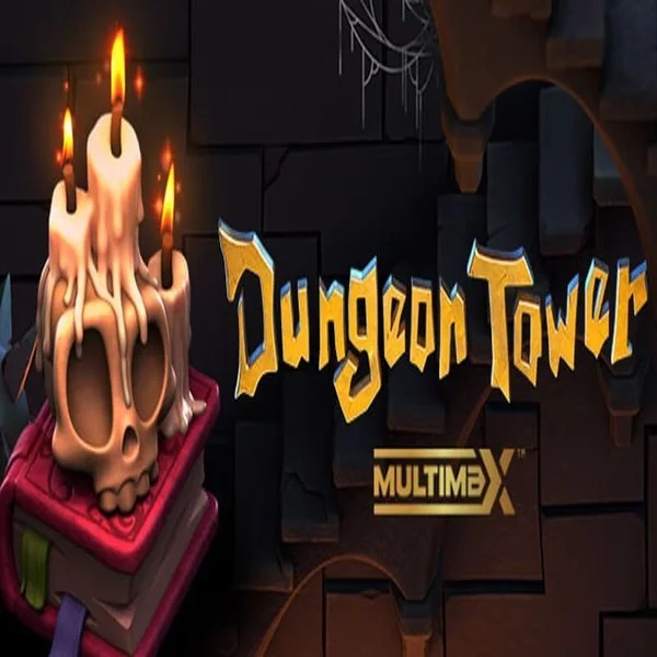 Dungeon Tower slot logo by Peter & Sons at NomaSpin Casino