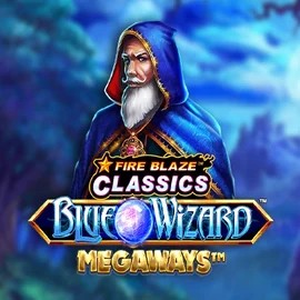 Official Slots logo: Fire Blaze Blue Wizard Megaways by Rarestone Gaming at NomaSpin Casino